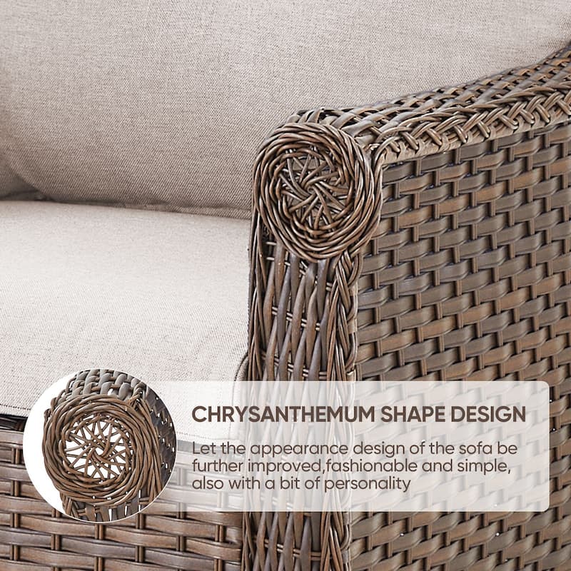 Gymojoy Outdoor Wicker Patio Chairs Set of 2 with Cushions