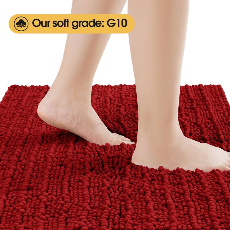 Upgrade Extra Large Red Bathroom Rug Set 3 Pieces Ultra Soft, Thick