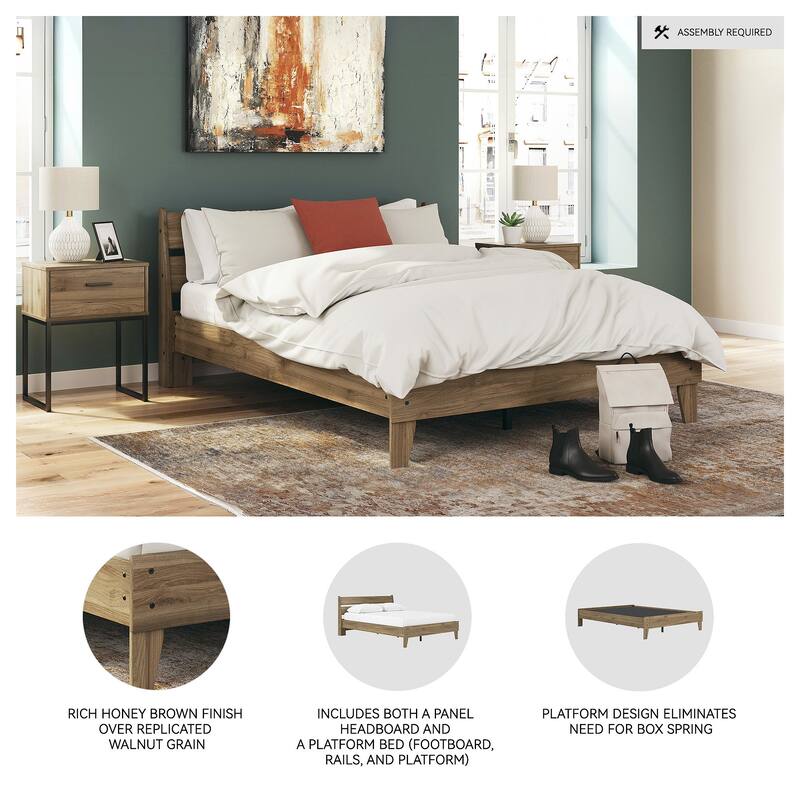 Signature Design by Ashley Deanlow Brown Platform Panel Bed