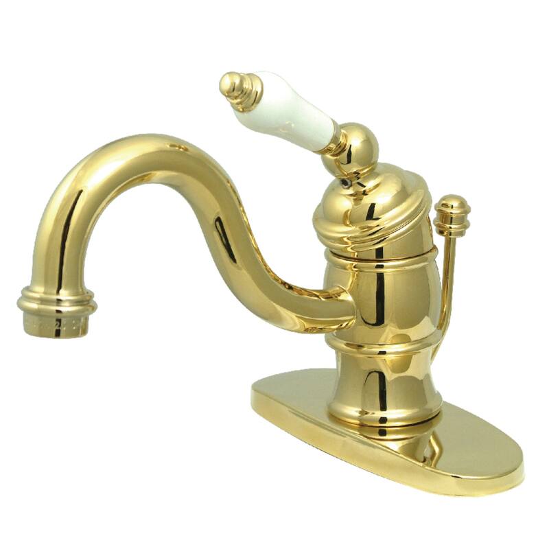 Victorian 4 in. Centerset 1-Handle Bathroom Faucet - Polished Brass