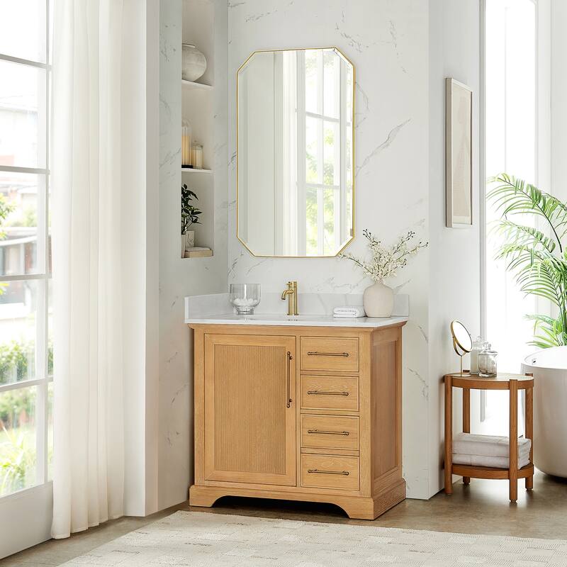 Tokyo Bath Vanity with Quartz Stone Top without Mirror