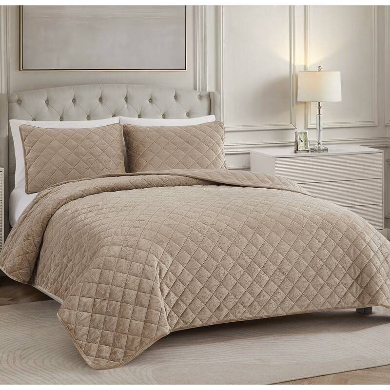 BCBG Maeve Embossed Plush Quilt Sets
