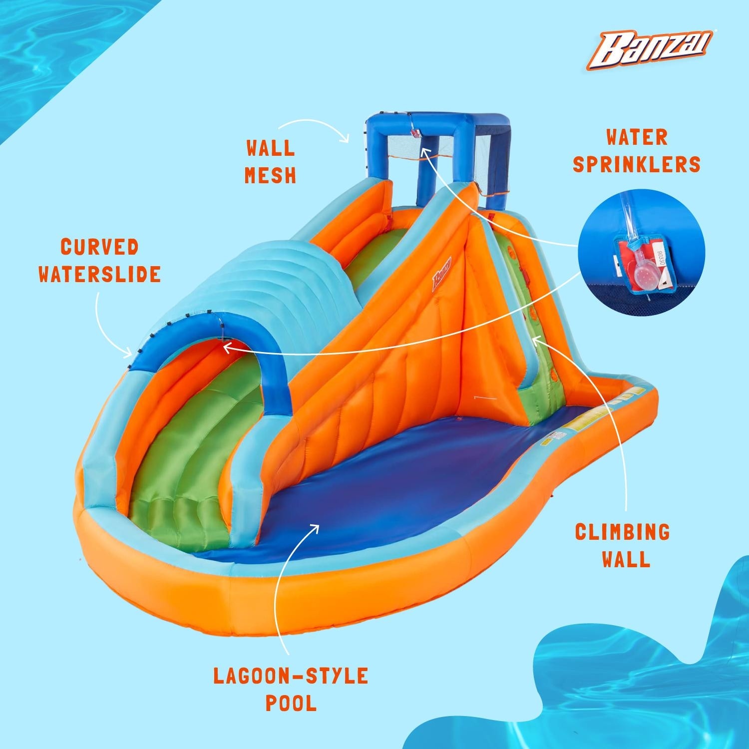 Banzai Pipeline Twist Aqua Banzai Water Park Inflatable Slide