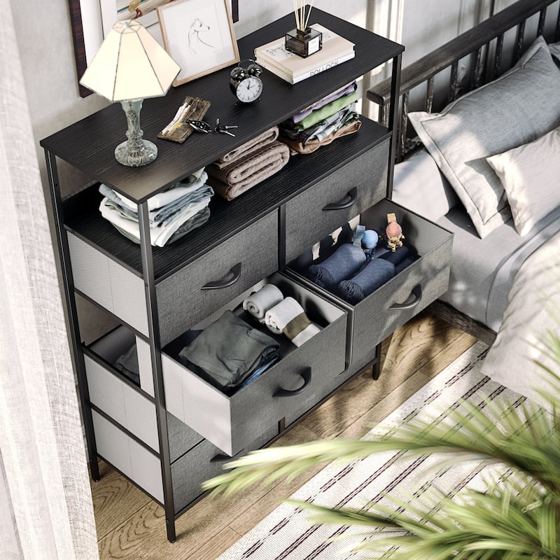 Modern Wide Dresser Storage Tower with 8 Drawers