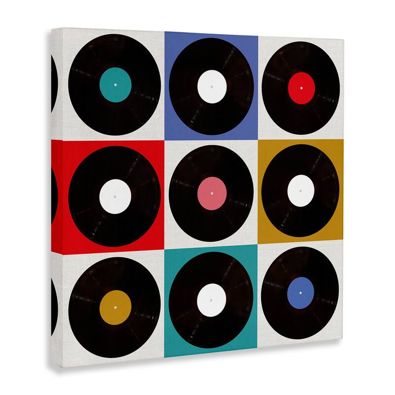 Stupell Geometric Music Records Canvas Wall Art Design By Katrina Craven