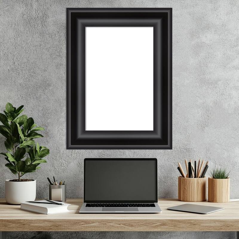 Amanti Art Grand Black Framed Dry Erase Magnetic Board