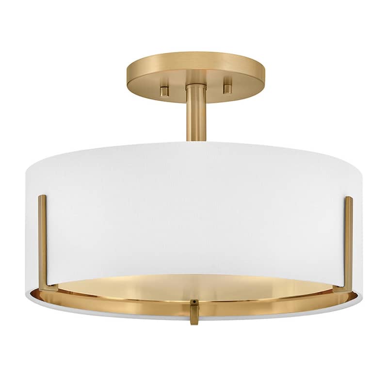Hinkley Lighting 47571 Halle 3 Light 15" Wide Semi-Flush Drum Ceiling