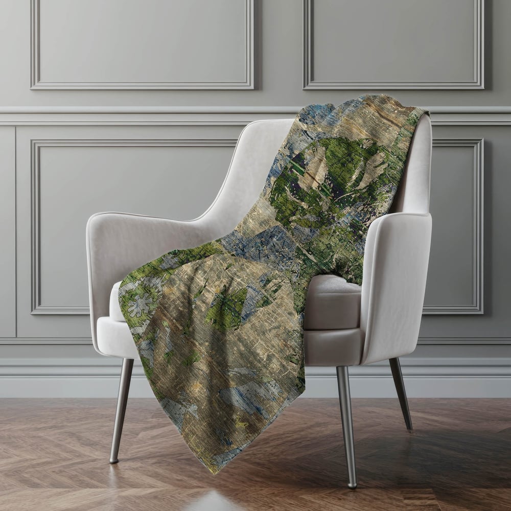 Premium Machine Washable Modern Floral Sherpa Throw Blanket