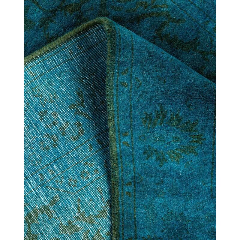 Fine Vibrance, One-of-a-Kind Hand-Knotted Runner Rug - Blue, 2' 8" x 4' 2" - 2' 8" x 4' 2"