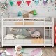 preview thumbnail 1 of 24, Stylish & Simple Twin Bunk Bed,Twin over Twin Floor Bunk Bed with Ladder White
