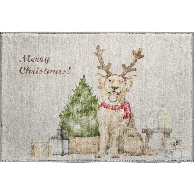 Premium Washable Super Soft Merry Christmas Dog Mayfield Rug