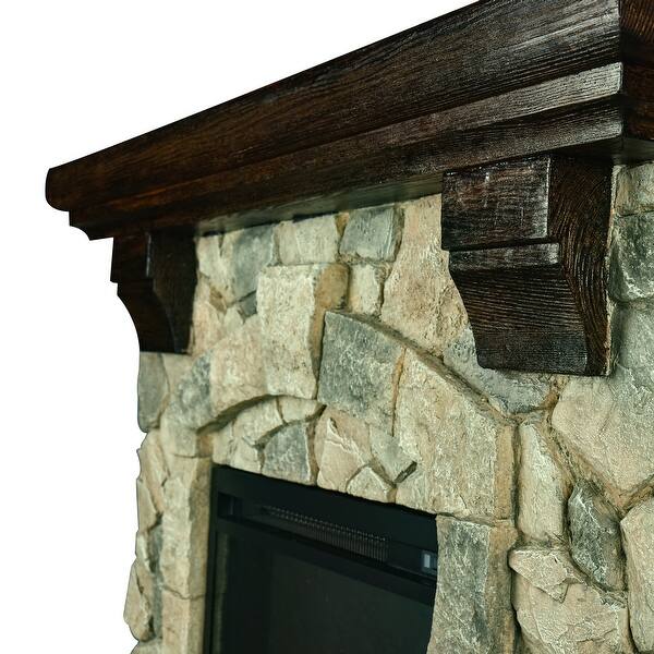 Clihome 40in Electric Remote Control Fireplace Mantel Multi Color