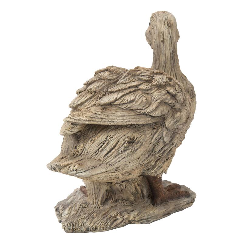 10.75" Driftwood look Duck Outdoor Garden Statue