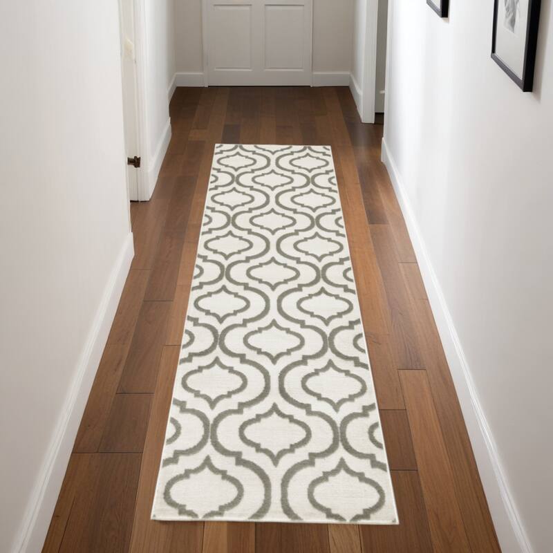 Bukux Power Loomed Abstract Stain Resistant Area Rug By HomeRoots - 87' X '27' X '0.5 - 87' X '27' X '0.5 - Green/Teal - Runner