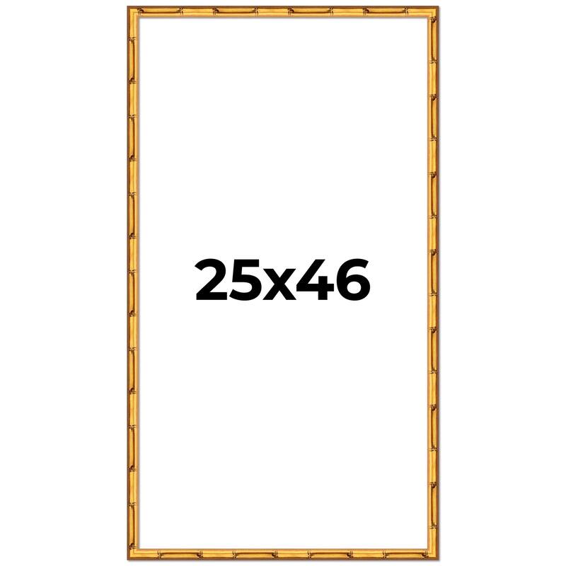 25x46 Frame Gold Bamboo Picture Frame Modern Photo Frame Includes UV Acrylic Shatter Guard Front Acid Free Foam Backing Board