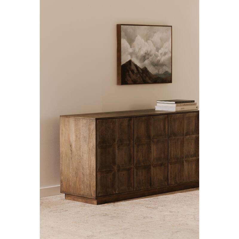 NADAAL STUDIOS Evadne, Sideboard With Solid Mango Wood, Deep Brown - 72"W x18"D x30"H