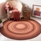 preview thumbnail 41 of 146, SAFAVIEH Handmade Braided Chandrima Cotton Rug 3' Round - Orange/Rust