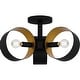 preview thumbnail 4 of 4, Matte Black Three Light Semi Flush Mount from the Quoizel Semi-Flush Mount Collection