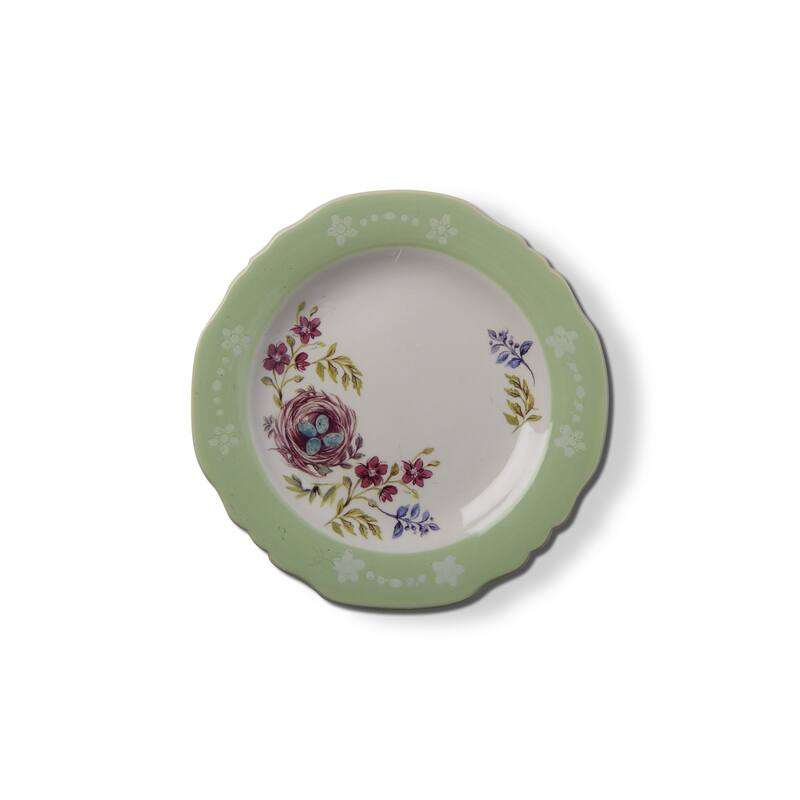 Meadow Bird Nest Ceramic Appetizer Plate Dinnerware Serving Plates Dishwasher Safe, 6.75" Dia