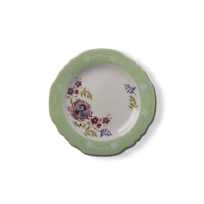 Meadow Bird Nest Ceramic Appetizer Plate Dinnerware Serving Plates Dishwasher Safe, 6.75" Dia