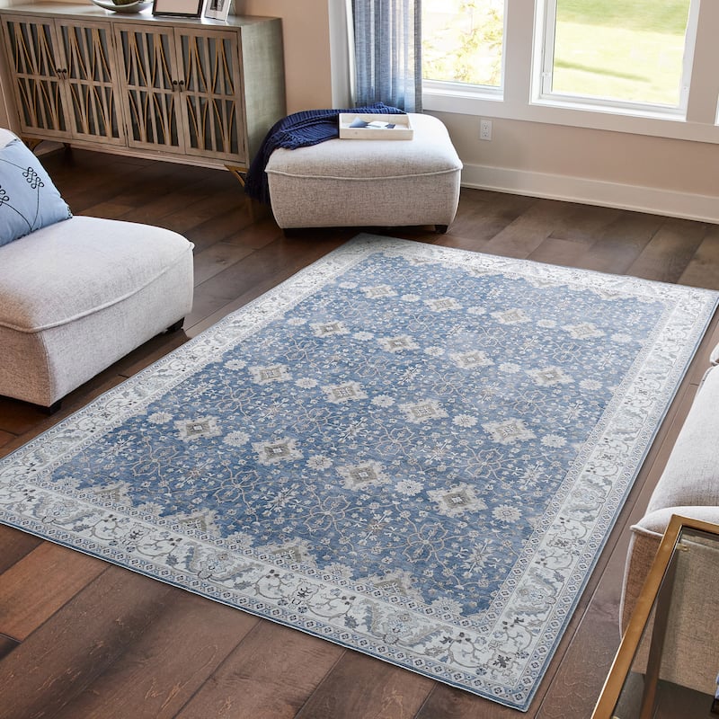 Wyatt & Ash Dream Mink Rugs - 7'10" x 10' - Blue/Taupe