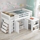 preview thumbnail 2 of 18, Twin Loft Bed with Storage Cabinet, Drawer and Shelf Cabinet and Pulling-Out Desk,Safety Guardrail,Ladder
