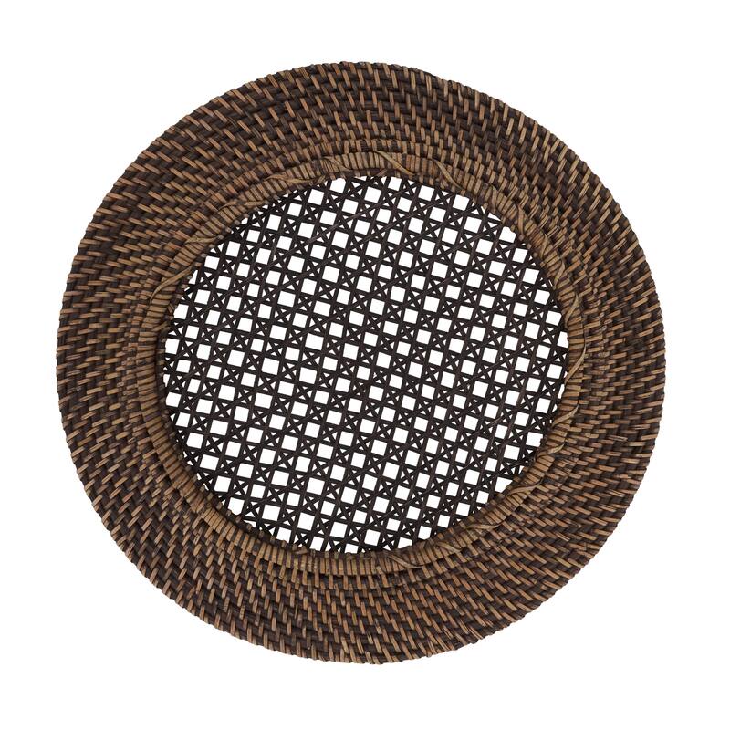 Round Design Rattan Charger Plates (Set of 4)