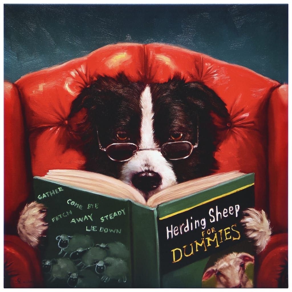 "Herding Sheep" Dog Wall Art Graphic Art Print on Wrapped Canvas