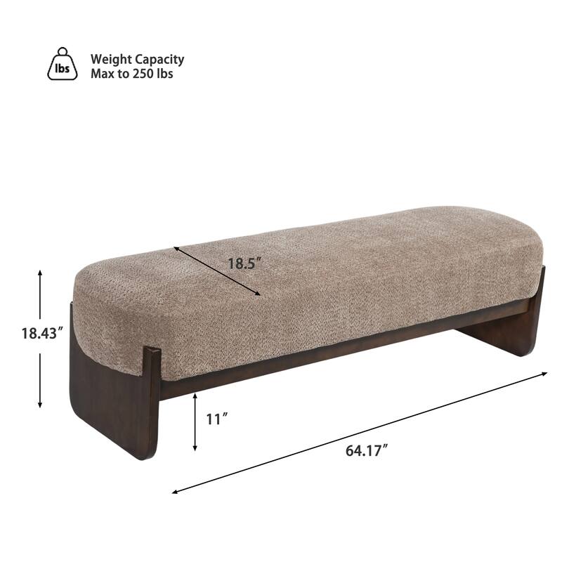Christopher Knight Home - Havenport Modern Upholstered Bench with Textured Loop Yarn Fabric