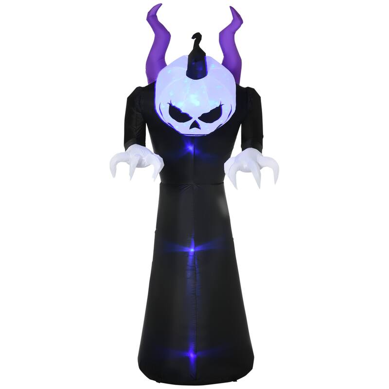 Outsunny 6.6' Light-Up Monster Skeleton Inflatable Halloween Decoration