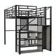 preview thumbnail 13 of 30, Full Size Metal Loft Bed with Wardrobe, Desk, Storage Shelves