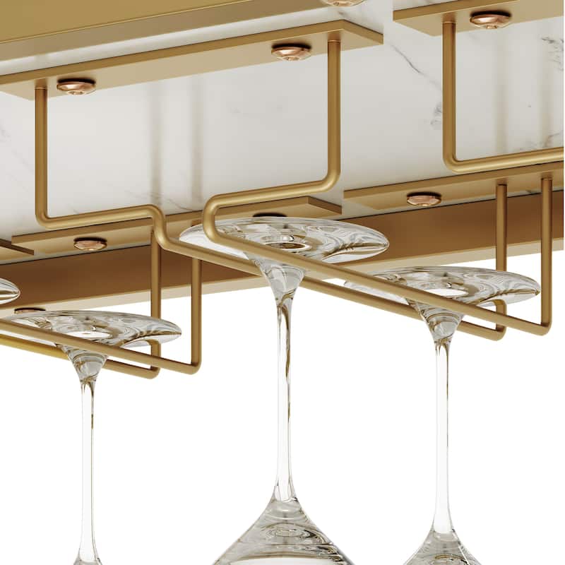 Moasis Home Bar Unit 3-Tier Liquor Bar Table with Glass Holder