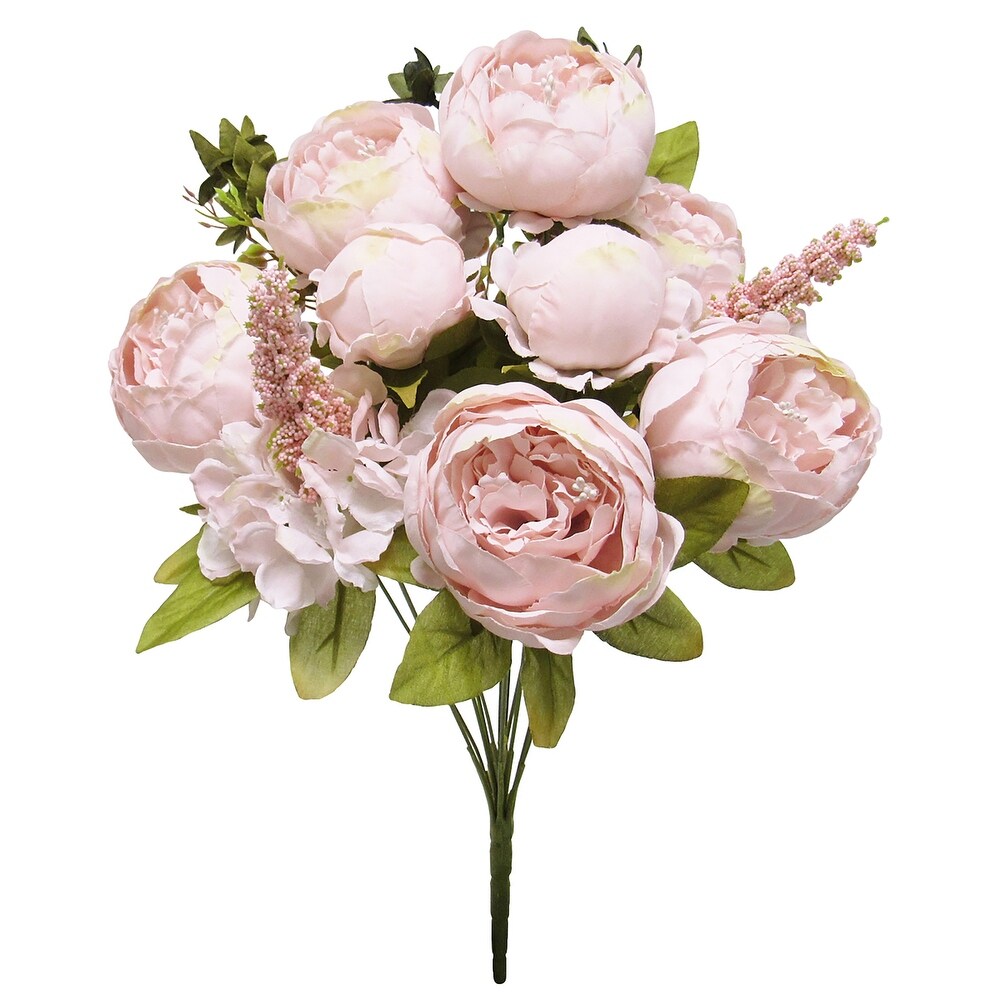 9 Tall Silk Peony Arrangement in Glass Pot,Pink - ONE-SIZE - On Sale - Bed  Bath & Beyond - 31629054