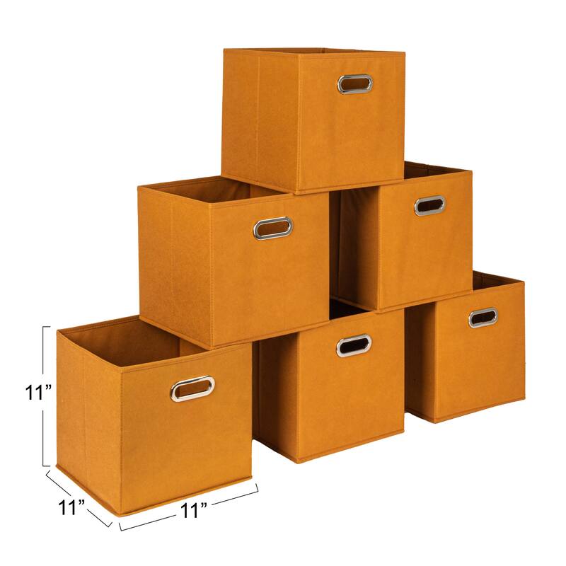 Household Essentials Fabric Storage Bins 6 Piece Set, Terracotta Color