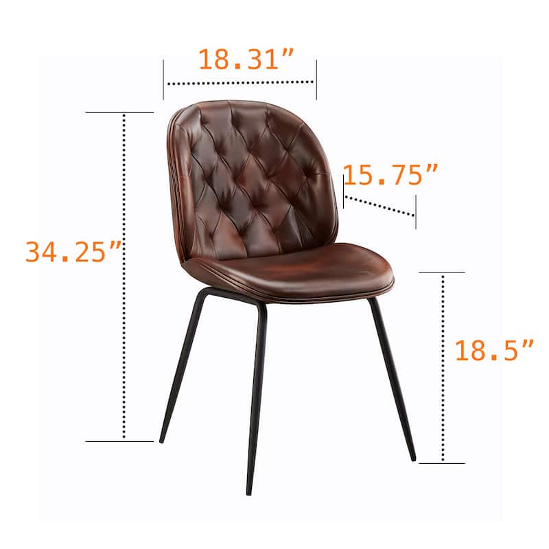 Art Leon Mid-Century Tufted Style Dining Chair in Beetle Shape Design