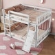 preview thumbnail 5 of 7, Playhouse Floor Bunk Bed with Climbing Ramp, Ladder, Safety Guardrails, Twin Over Twin