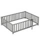 preview thumbnail 8 of 25, Full Size Daybed with Fence Guardrails and Drawers Floor Bed and Daybed, Gray