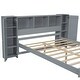 preview thumbnail 9 of 22, Full Size Platform Bed with Storage Headboard, Kids Bed Frame with 3-built-in shelves & 2-side lockers for Bedroom, Grey
