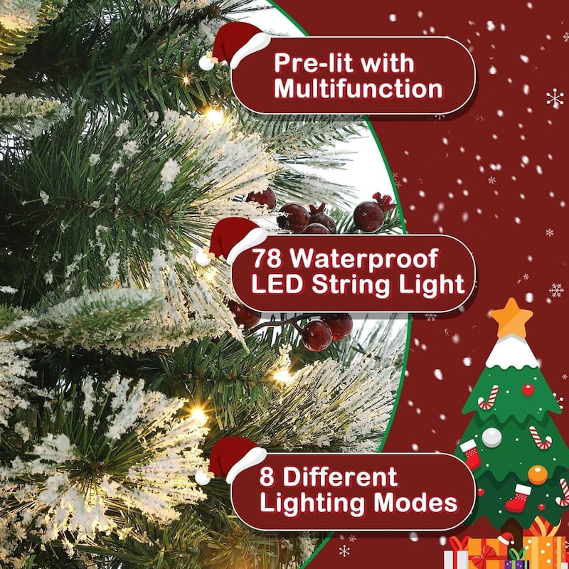Christmas Tree with 78 Multi-Color Led Lights, 3 Ft Pre-Lit Artificial Christmas Decoration