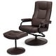 preview thumbnail 6 of 5, Recliner Chair 360 Degree Swivel PU Leather Chair with Footrest Brown