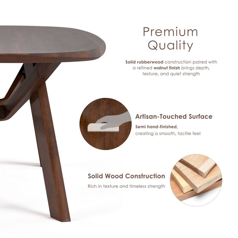 Furniture of America Abigail VI Mid-Century Modern 5-Piece Walnut Solid Wood Dining Set