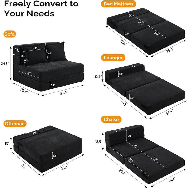 VINGLI 43'' W Single Sofa Bed