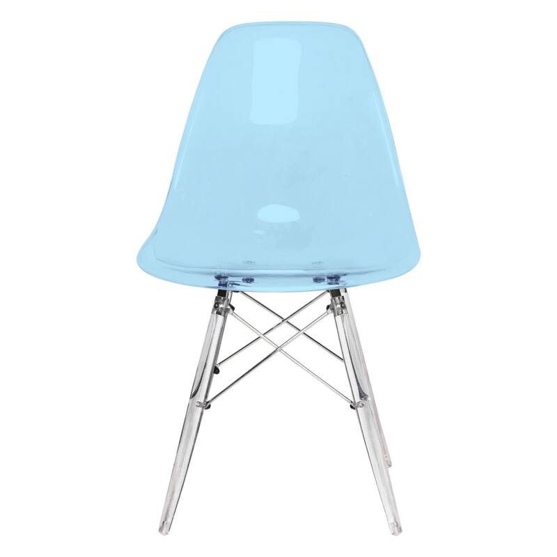 Crescro Dining Chair in Acrylic with Eifel Legs Design Banquet Side Chair (Set of 4) for Indoor and Outdoor - 32" Height