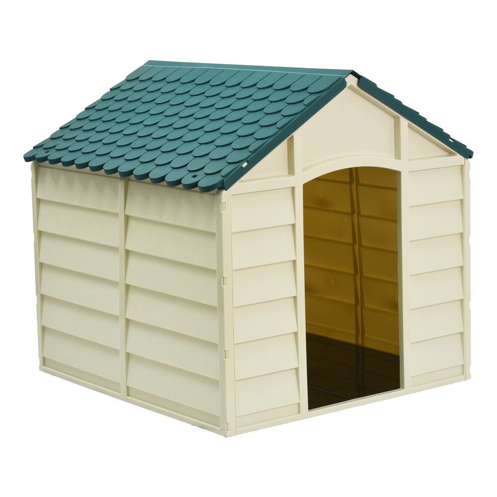 plastic dog house with door