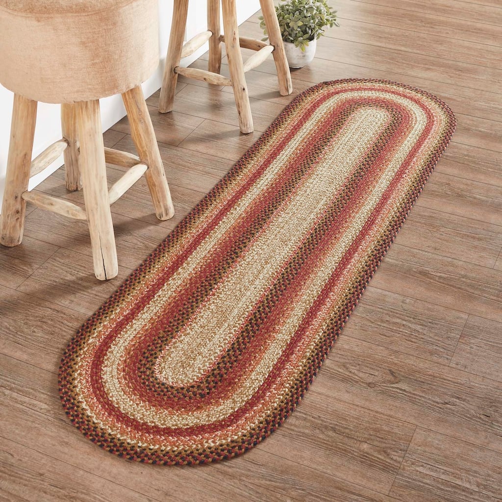 Ginger Spice Jute Rug/Runner Oval w/ Pad 22x72 - 2' x 6' Runner