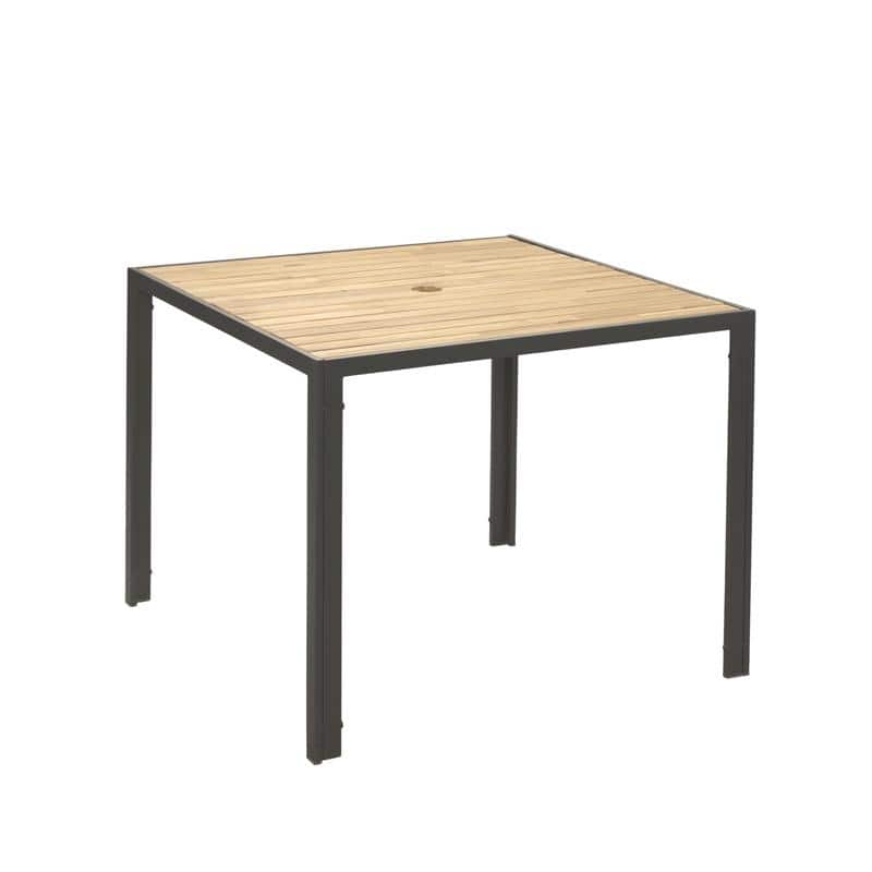 5-Piece All-Weather Outdoor Dining Set - Acacia Wood Table with Umbrella Hole & Rattan Chairs (Patio Conversation Group)‌