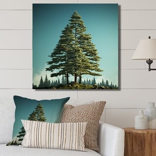 Designart "Pine Tree Perspective In Forest" Tree Pine Wall Art - Bed ...