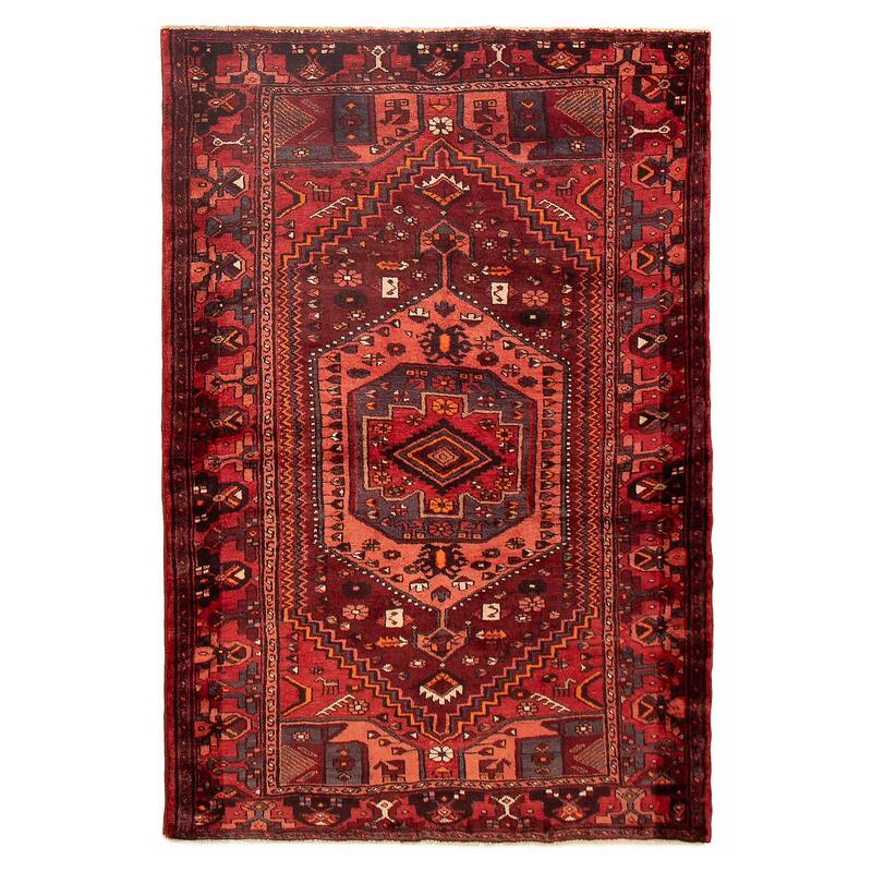 ECARPETGALLERY Hand-knotted Andelz Dark Red Wool Rug - 4'4 x 6'8 - Dark Red - 4'4 x 6'8