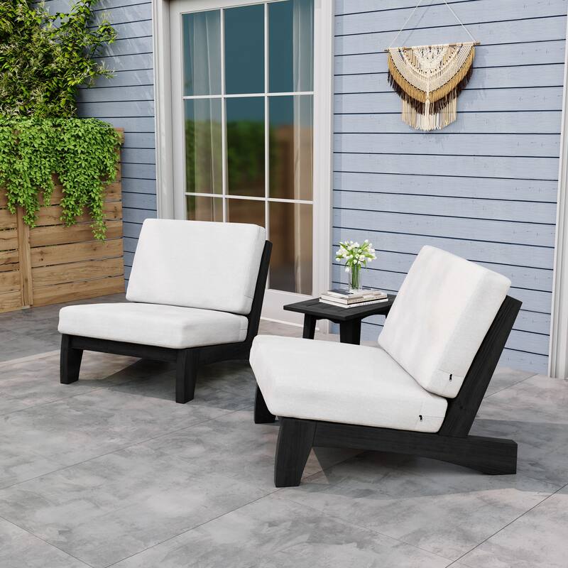 Outdoor Sectional Furniture Teak Conversation Set with Side Table