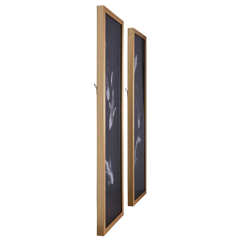 Koi Fish - Set of Two Printed Wall Art with Hand Painted Accents - Gold Frame
